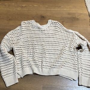 RSQ Women's Cream Open-Knit Sweater